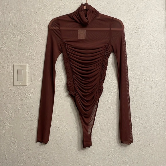 NWT X Intimately FP Under It All Bodysuit In Burgundy - Picture 4 of 7